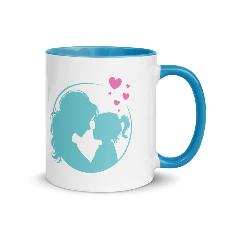 Mother and Daughter Colorful Print Mug - Blue - 11 oz - ArtyKoala