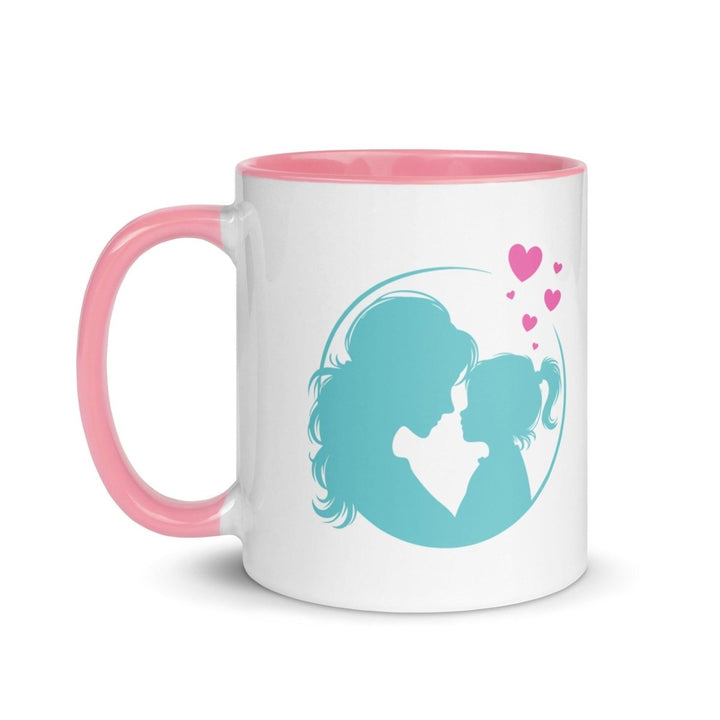 Mother and Daughter Colorful Print Mug - Pink - 11 oz - ArtyKoala