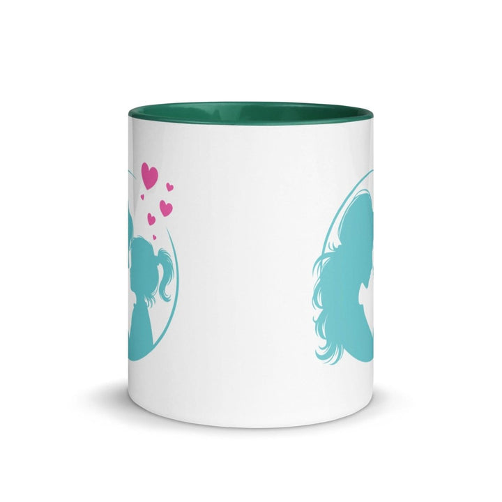 Mother and Daughter Colorful Print Mug - Dark green - 11 oz - ArtyKoala