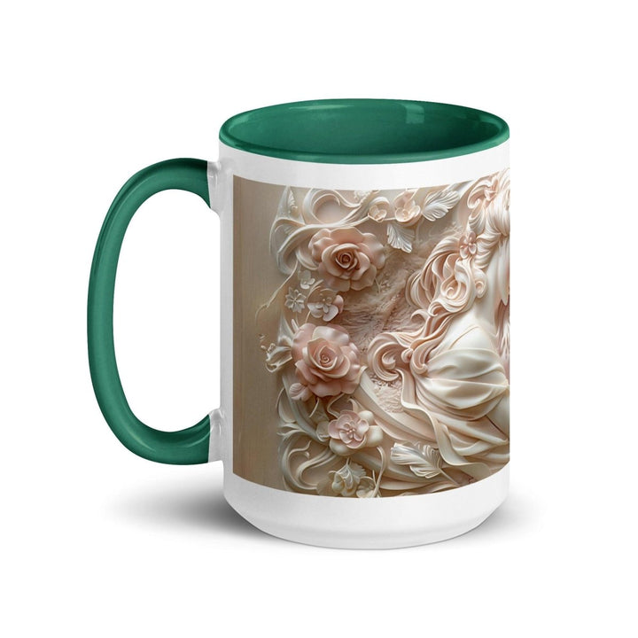 Mother Baby Flower Colorful Print Mug - Dark green - 15 oz - ArtyKoala