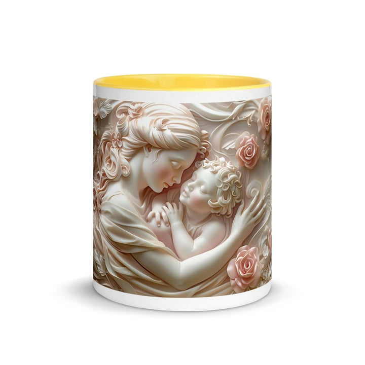 Mother Baby Flower Colorful Print Mug - Black - 11 oz - ArtyKoala