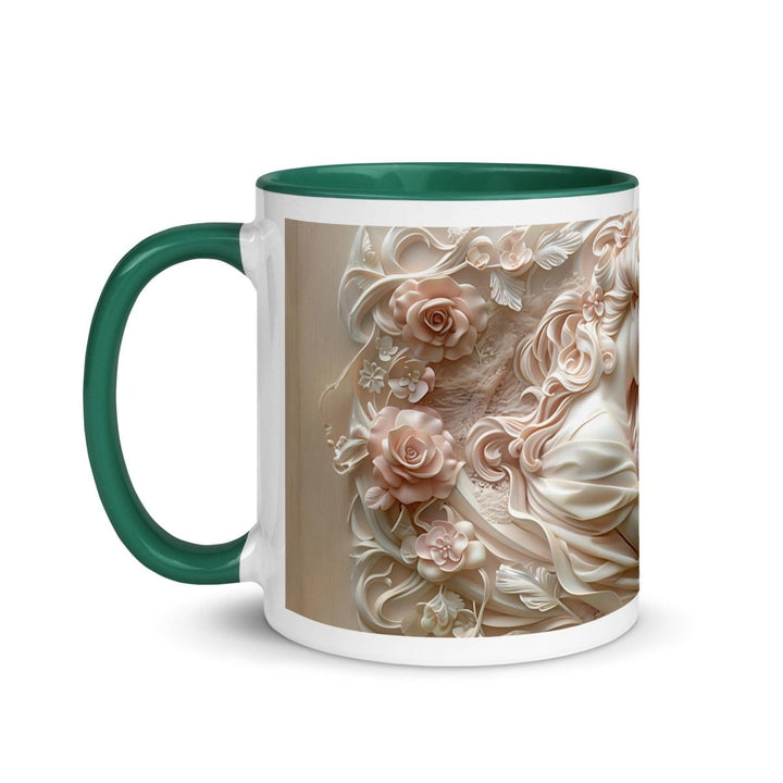 Mother Baby Flower Colorful Print Mug - Dark green - 11 oz - ArtyKoala