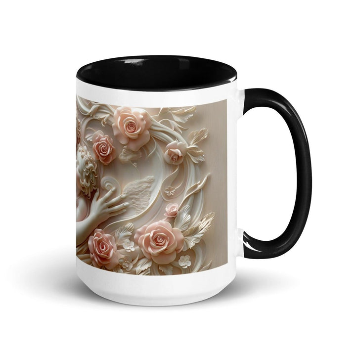 Mother Baby Flower Colorful Print Mug - Black - 15 oz - ArtyKoala