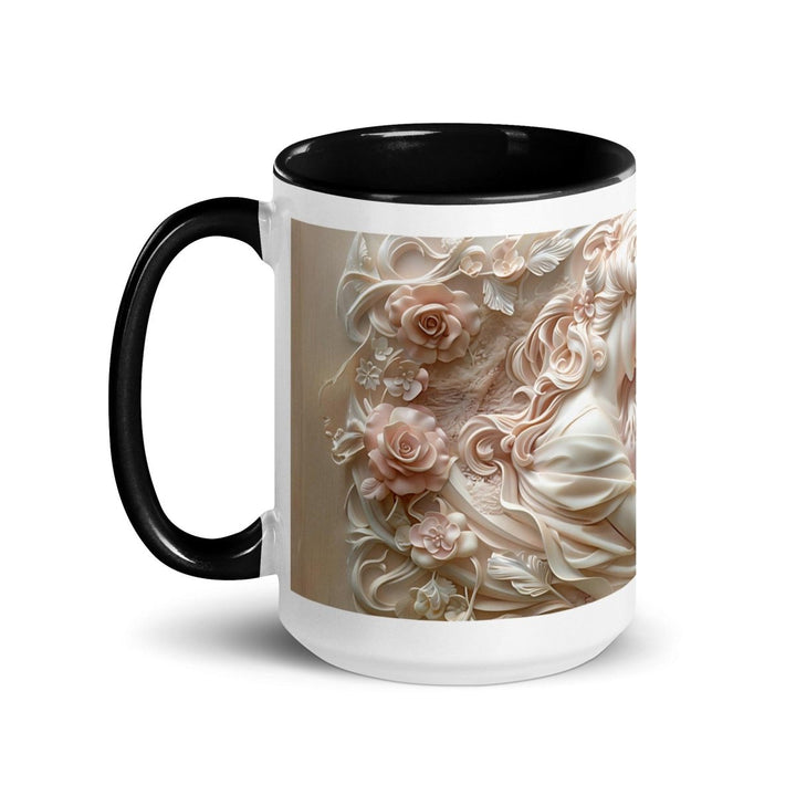 Mother Baby Flower Colorful Print Mug - Black - 15 oz - ArtyKoala
