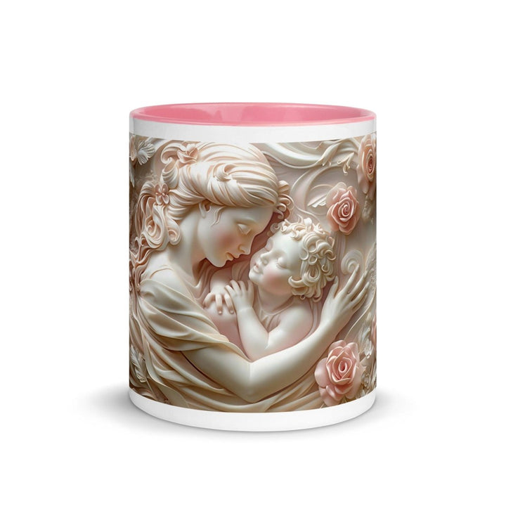 Mother Baby Flower Colorful Print Mug - Pink - 11 oz - ArtyKoala