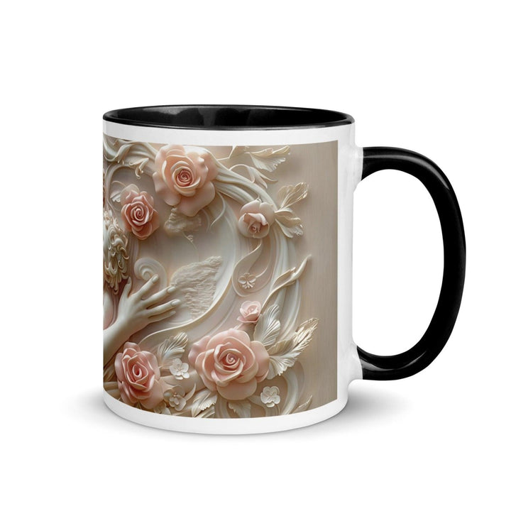 Mother Baby Flower Colorful Print Mug - Black - 11 oz - ArtyKoala