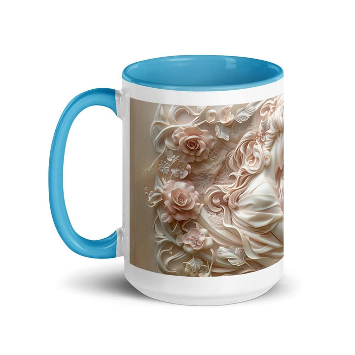 Mother Baby Flower Colorful Print Mug - Blue - 15 oz - ArtyKoala