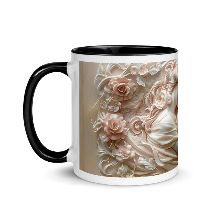 Mother Baby Flower Colorful Print Mug - Black - 11 oz - ArtyKoala