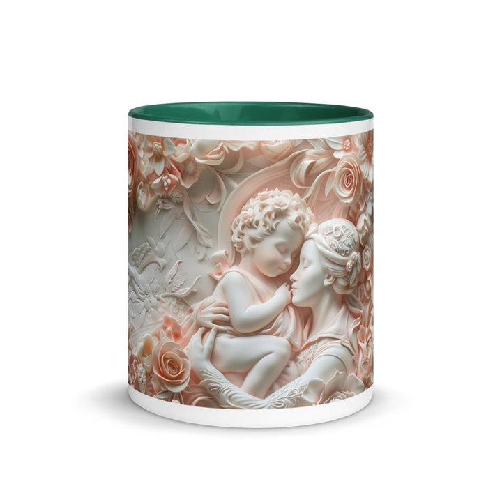 Mother Baby Love 3D Colorful Print Mug - Dark green - 11 oz - ArtyKoala