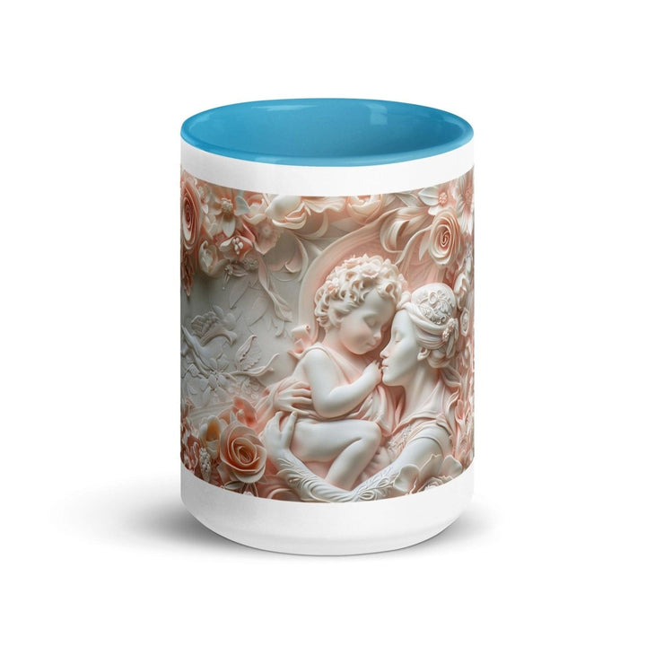Mother Baby Love 3D Colorful Print Mug - Blue - 15 oz - ArtyKoala