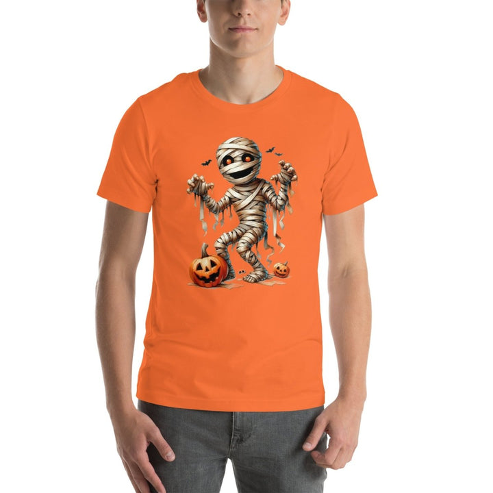 Mummy Skeleton Halloween Graphic Tee - Black - S - ArtyKoala