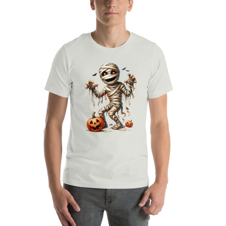 Mummy Skeleton Halloween Graphic Tee - Black - S - ArtyKoala