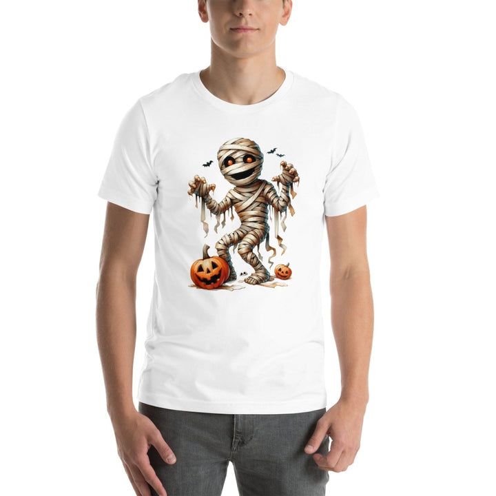 Mummy Skeleton Halloween Graphic Tee - Black - S - ArtyKoala