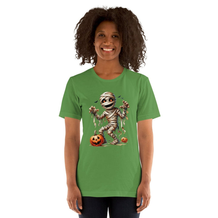 Mummy Skeleton Halloween Graphic Tee - Black - S - ArtyKoala