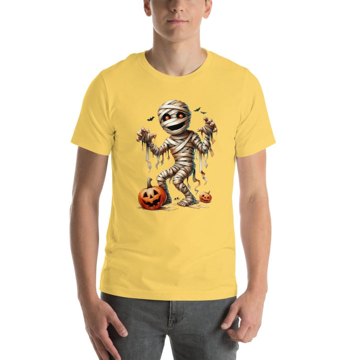 Mummy Skeleton Halloween Graphic Tee - Black - S - ArtyKoala