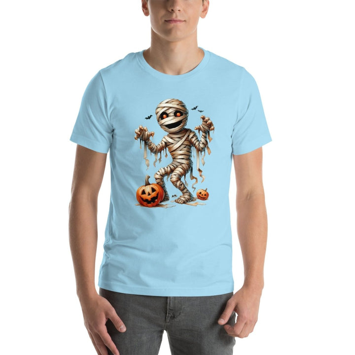 Mummy Skeleton Halloween Graphic Tee - Black - S - ArtyKoala