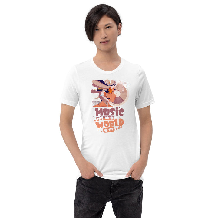 Music on World off Premium Cotton Unisex T-shirt - ArtyKoala