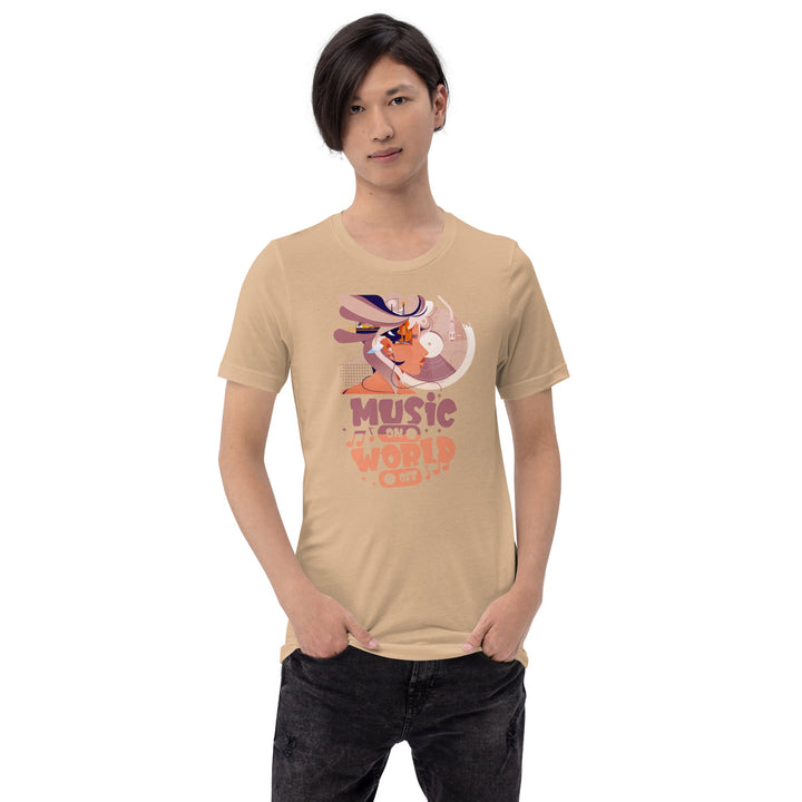 Music on World off Premium Cotton Unisex T-shirt - ArtyKoala