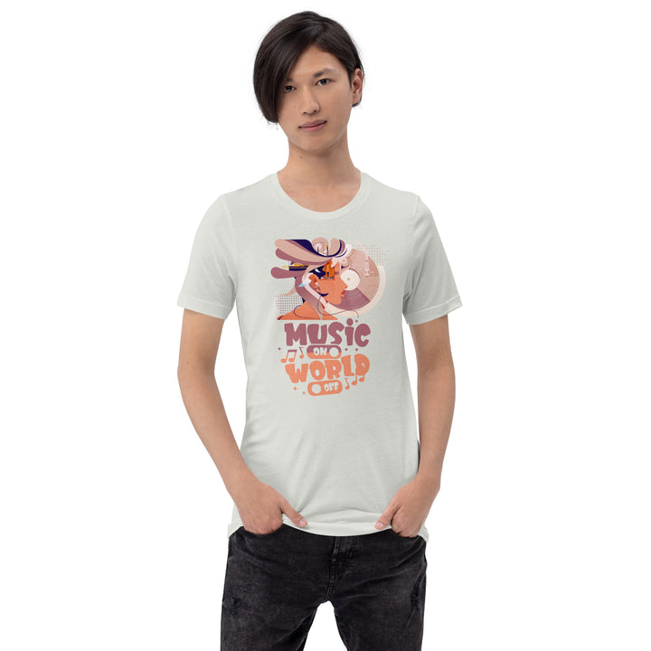 Music on World off Premium Cotton Unisex T-shirt - ArtyKoala