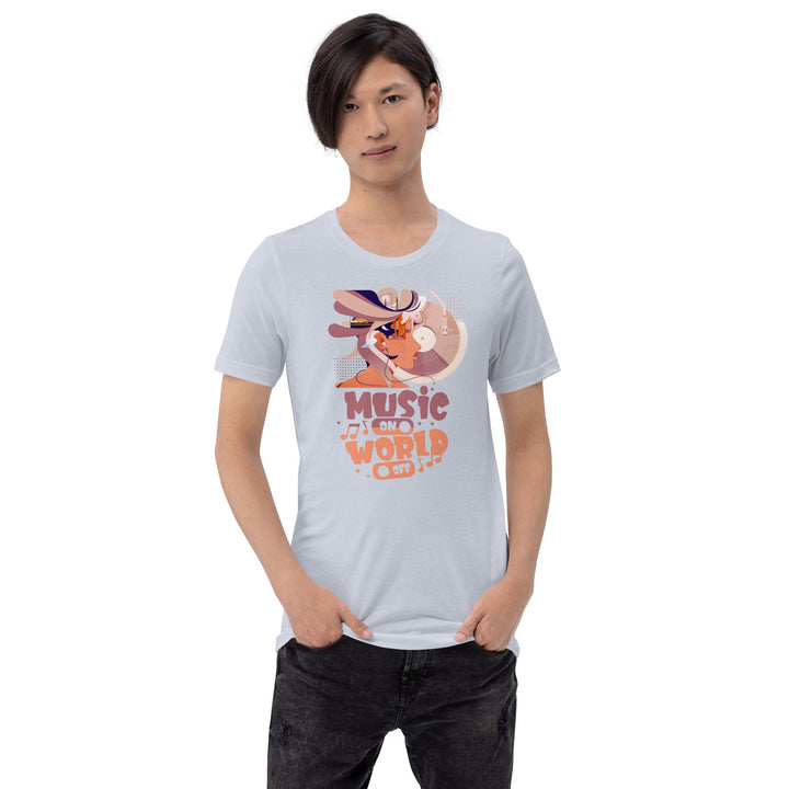 Music on World off Premium Cotton Unisex T-shirt - ArtyKoala