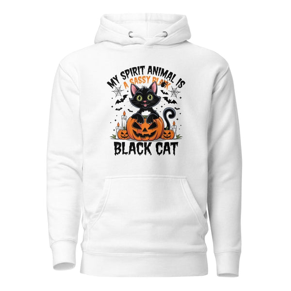 My Animal Spirit is Black Cat Graphic Hoodie - White - S - ArtyKoala