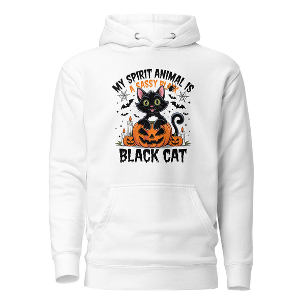 May Animal Spirit is Black Cat Unisex Premium Hoodie - White / S - ArtyKoala