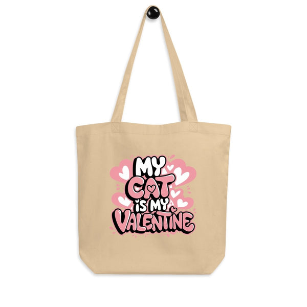 My Cat is My Valentine Custom Tote Bag - Oyster-ArtyKoala