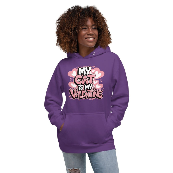 My Cat is My Valentine Graphic Hoodie - White - S - ArtyKoala