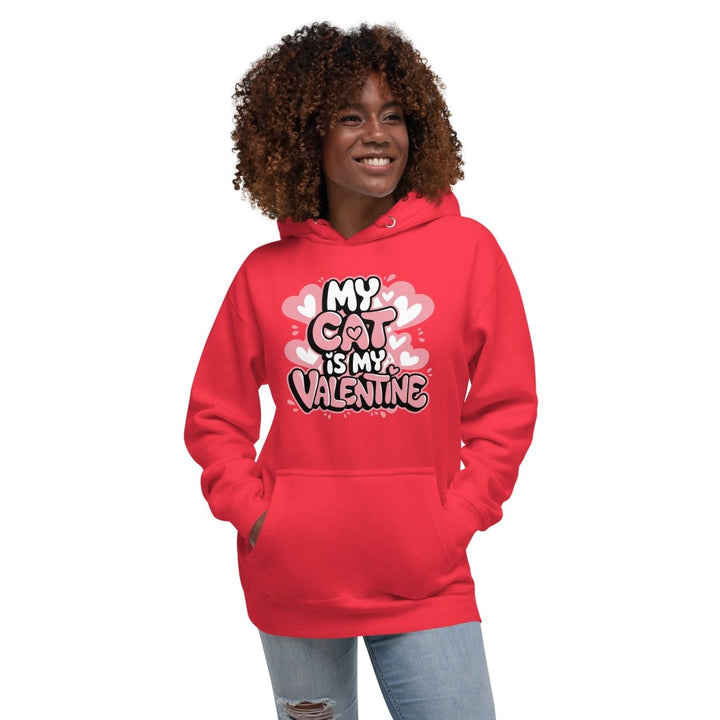 My Cat is My Valentine Graphic Hoodie - White - S - ArtyKoala
