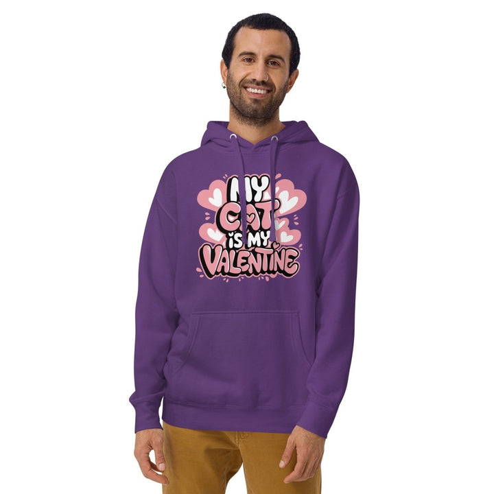 My Cat is My Valentine Graphic Hoodie - White - S - ArtyKoala