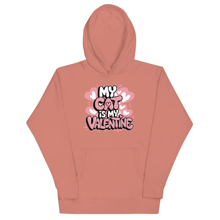 My Cat is My Valentine Graphic Hoodie - Dusty Rose - S - ArtyKoala