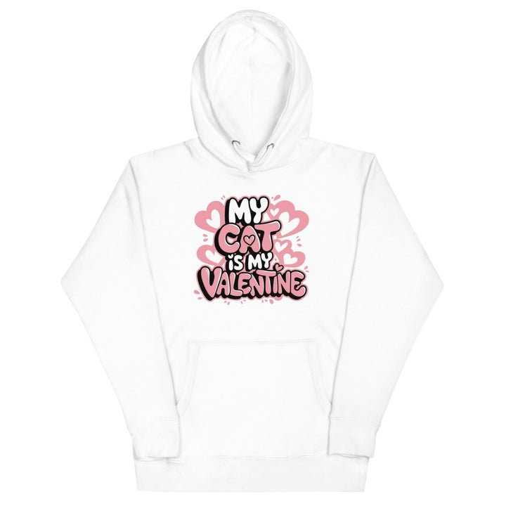 My Cat is My Valentine Graphic Hoodie - White - S - ArtyKoala