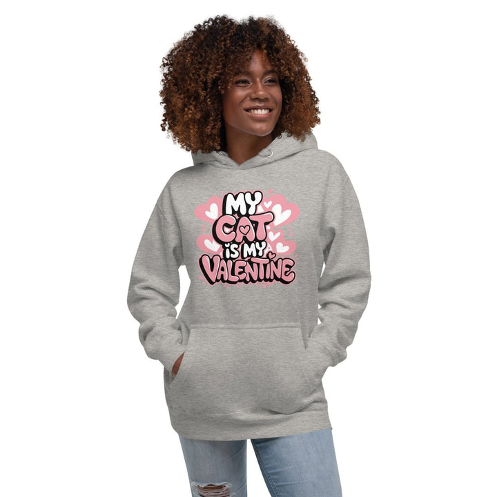 My Cat is My Valentine Graphic Hoodie - White - S - ArtyKoala