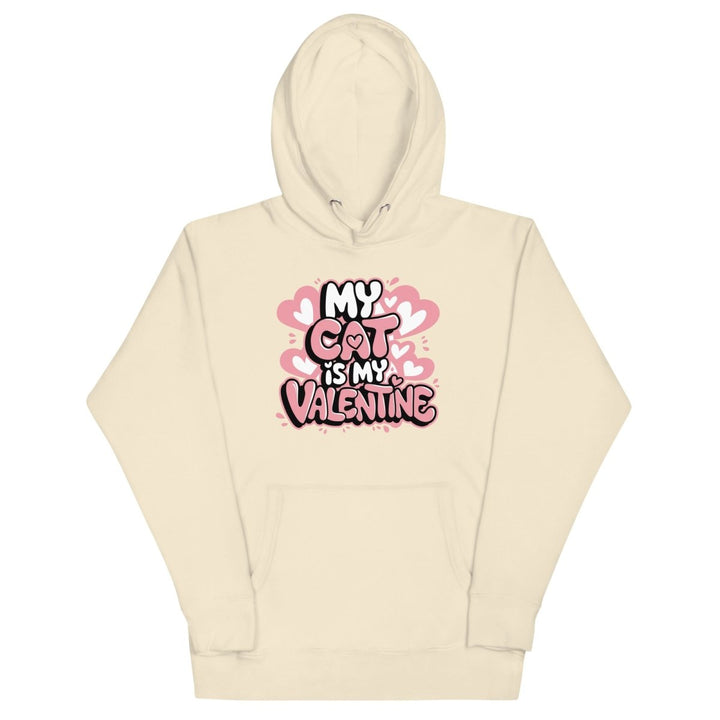 My Cat is My Valentine Graphic Hoodie - Bone - S - ArtyKoala