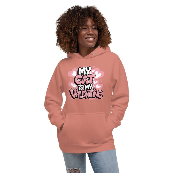My Cat is My Valentine Graphic Hoodie - White - S - ArtyKoala