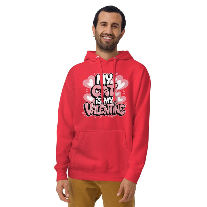 My Cat is My Valentine Graphic Hoodie - White - S - ArtyKoala