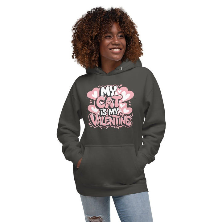 My Cat is My Valentine Graphic Hoodie - White - S - ArtyKoala
