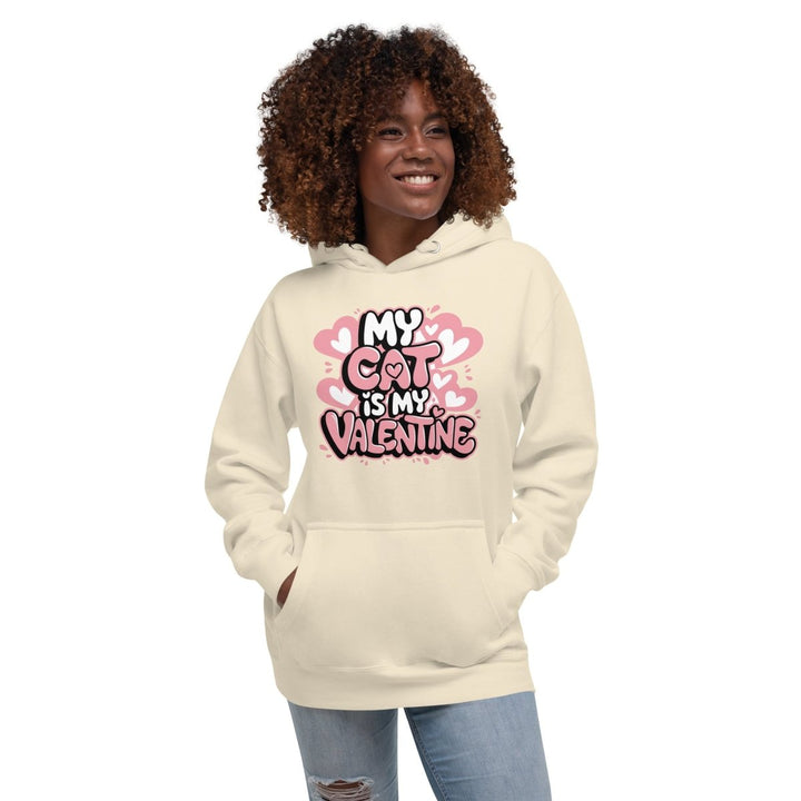 My Cat is My Valentine Graphic Hoodie - White - S - ArtyKoala