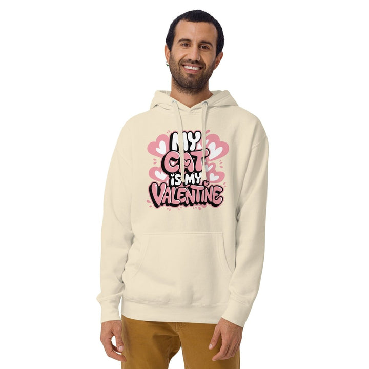 My Cat is My Valentine Graphic Hoodie - White - S - ArtyKoala