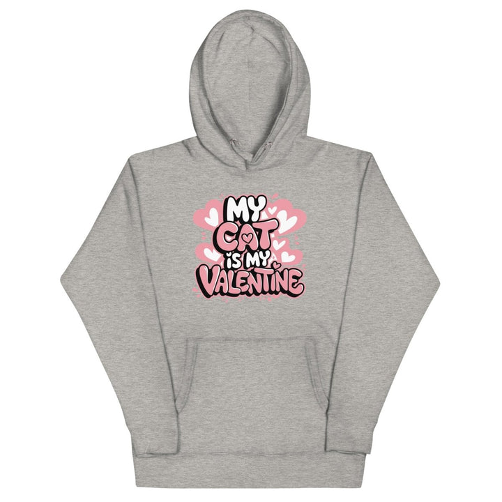 My Cat is My Valentine Graphic Hoodie - Carbon Grey - S - ArtyKoala