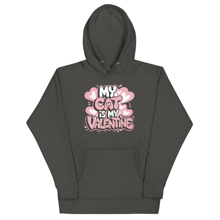 My Cat is My Valentine Graphic Hoodie - Vintage Black - S - ArtyKoala