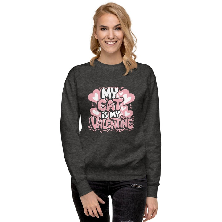 My Cat is My Valentine Graphic Sweatshirt - White - S - ArtyKoala