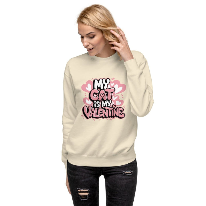 My Cat is My Valentine Graphic Sweatshirt - White - S - ArtyKoala