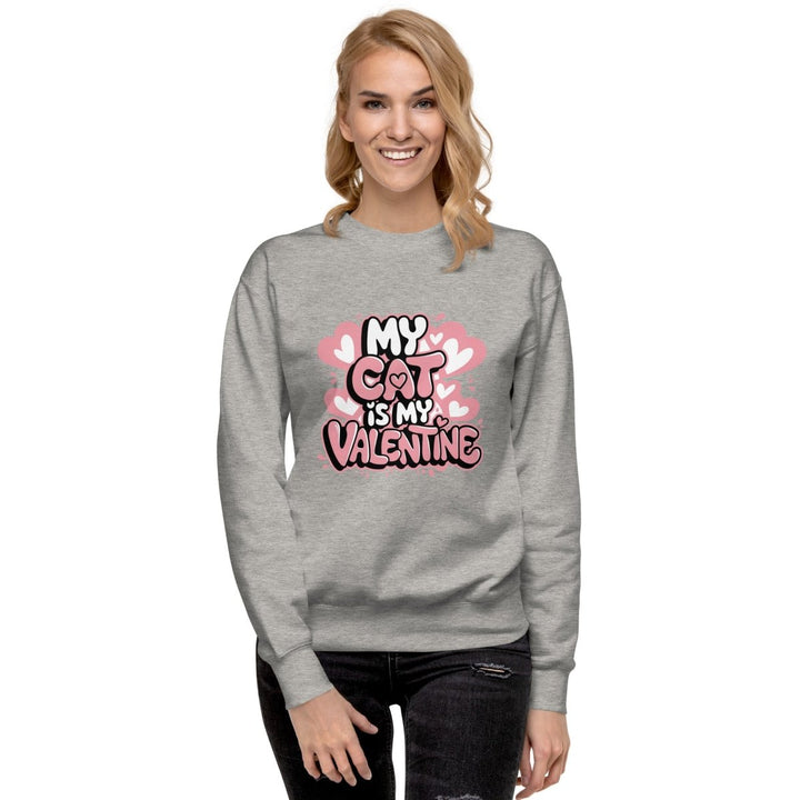 My Cat is My Valentine Graphic Sweatshirt - White - S - ArtyKoala