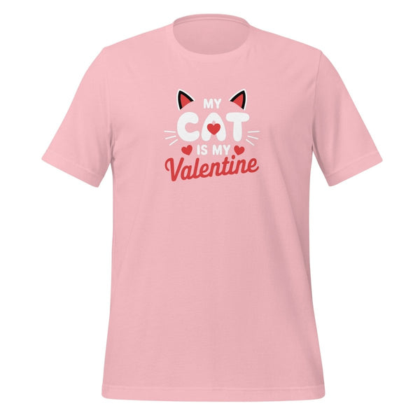 My Cat is My Valentine Graphic Tee -Pink-S- ArtyKoala