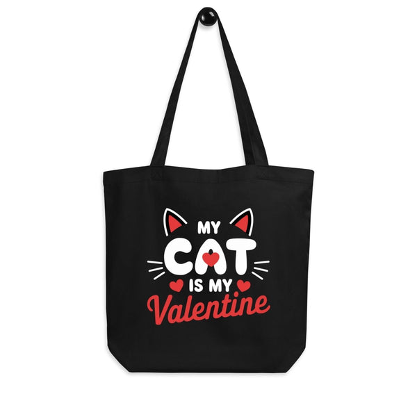ArtyKoala, My Cat Valentine Custom Tote Bag, Black