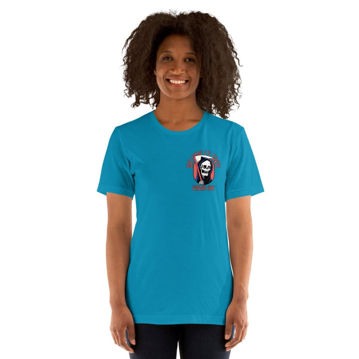 No One Is Safe From Me Graphic Tee - Steel Blue - S - ArtyKoala
