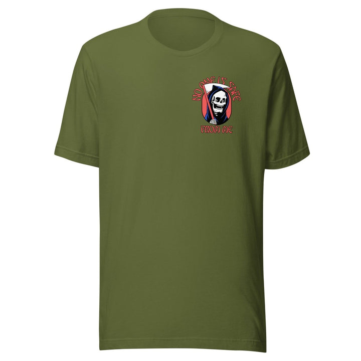 No One Is Safe From Me Graphic Tee - Olive - S - ArtyKoala