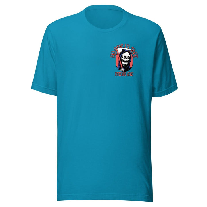No One Is Safe From Me Graphic Tee - Aqua - S - ArtyKoala