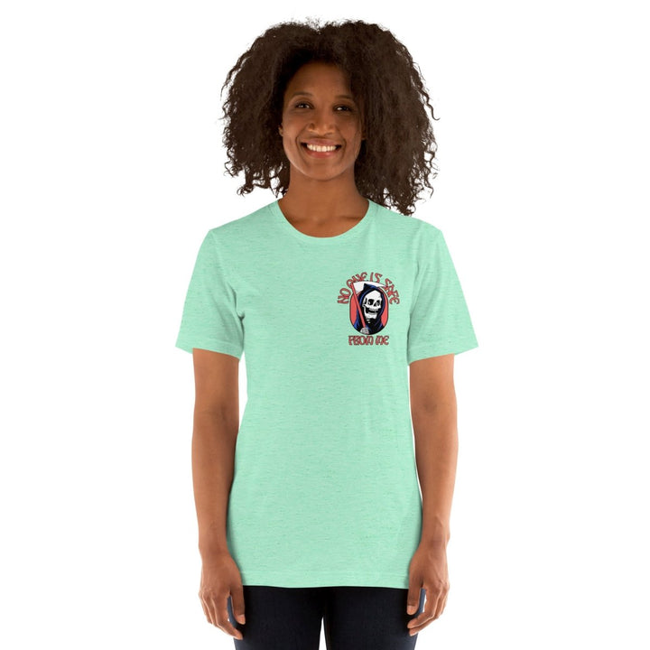 No One Is Safe From Me Graphic Tee - Heather Mint - S - ArtyKoala